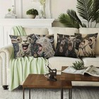 4pcs Funny Screaming Goat Pillow Case Gift For Sofa Bed Cushion Cover No Filler