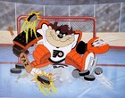 Looney Tunes Taz Philadelphia Flyers Devil Of A Save Nhl Hockey Toon Art Litho
