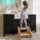 Wooden Step Stool  Two Step Stools Toddler 300 Lbs Capacity With Safety Non-slip