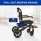 Portable Foldable Shower Chair With Removable Bedpan Lightweight Wheelchair New