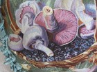 Vintage Aubusson Style Wild Mushrooms Needlepoint Pillow Petit Point Nwot