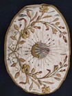 Vintage French Metallic Embroidery Silk Fabric Embroidered Small Textile Panel