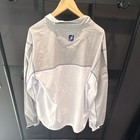 Footjoy Mens Xl Full Zip Golf Windbreaker Jacket White blue Polyester Logo
