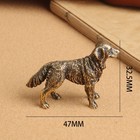Brass Mini Golden Retriever Figurine Statue Dog Ornament Animal Fingurines 2pcs