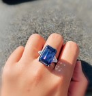 13 00 Ct Emerald Natural Sapphire Diamond Engagement Ring 14k White Gold Size 7