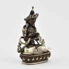 Tibetan Vajradhara Buddha Silver Plated Copper Statue In Oxidation Finish Nepal
