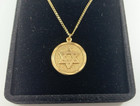 Star Of David   18  Chain   12k Gold Filled   11 16  Round   New Old Stock