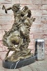 Signed Original Native American Indian Riding Horse Bronze Sculpture Statue Sale
