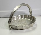 Vintage Continental Hammered Aluminum Chrysanthemum Tray basket  812