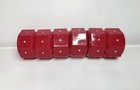 Mcm Mid Century Vintage Napkin Rings Red Plastic Octagons W  White Dots Set Of 6