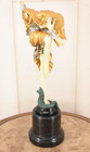 Bronze Woman Statue Dancer Sculpture Female Ankara Chiparus Gilded Decor Marble 