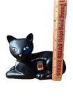 1981 Eveready Black Cat Blow Mold Coin Bank Vintage Ever Ready W  Original Plug