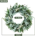 22-inch Artificial Eucalyptus Wreath - All-season Greenery Front Door Decor