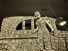 Vintage 1960s Signed Polcini Rhinestone Car W  Flapper Deco Style Xlarge Brooch 