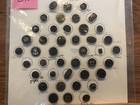 42 Vintage Black And Gold Button Collector Display Card Floral Geometric