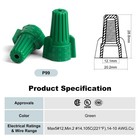 Leepenk 50pcs Green Ground Wire Nuts Connectors With Hole  14-10 Awg Green