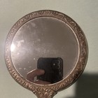 Antique Vintage Beautiful Silver Plated 9    Ornate Vanity Hand Held Mirror Heavy