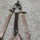 Vintage 100  Silk British Suspenders Taupe Brown Made In England New