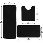 Black Memory Bath Rug Set With Toilet Lid Cover   Tank Cover - Long - Memory