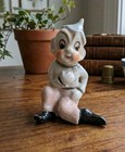 Vintage Pixie Elf Figurine Made In Japan Ceramic Knee Hugger Pixie Sitting Mcm