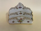 Antique Lenox American Belleek Floral Letter Sorter Holder For Desk Set