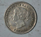 1871 Canada  5 Five Cents Silver Coin Au Cleaned    3375