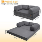 Futon Sofa Bed  4-in-1 Floor Foldable Sofa Couch Bed Queen With L-shaped Armrest