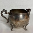 Vintage Leonard Creamer Silver Plate Silverplate Daisy Footed Italy