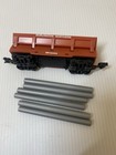 Vtg Mattel 1983 Hot Wheels Railroad Burlington Northern Gravel Pipe Unloader Car