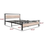 Bofeng Queen Bed Frames With Wood Headboard heavy Queen  Natural Oak Color 