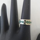 Vtg Native American Sterling Silver Inlaid Turquoise Band Ring Size 6 Marked B