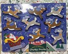 Rare New sealed - Wooden Christmas Melissa   Doug Santa   Reindeer Chunky Puzzle