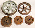 Lot Of  5  Vintage Model Steam Engine Steel Flywheels - See Description For Size