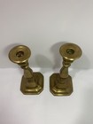 Pair Of Vintage Large Brass Candle Sticks Heavy 9 5    Mid Century Gold Color