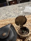 Engravable Brass Compass Nautical Antique Vintage Pocket Gift 2  With Case