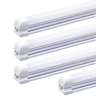 4 Pack 2ft Led Tube Light Fixture T8 Integrated 20w Milky Lens Flat 2600lm 6000k