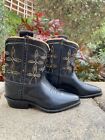 Vintage Acme Leather Child s Western Cowboy Boots Black