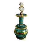 Egyptian Glass Bottle 8  Green Gold Decorative Perfume Decanter Vintage Style