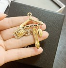 Flower Pearl Rhinestone Enamel Electroplated Brooch  13 Style 