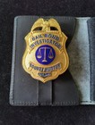 Bail Bond Investigator Bounty Hunter Replica Badge   Holder Goldtone 3  Novelty 