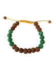 Tibetan Mala Rudraksha And Green Jade Wrist Mala Yoga Bracelet For Meditation
