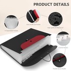  Accordion File Organizer  Expanding File Folder With Detachable Pouch  Red