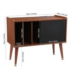 Large Record Player Stand Vinyl Record Storage Table With Power Outlet Holds Up