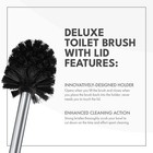 Toilettree Products Bathroom Toilet Cleaning Brush   Holder Set With Lid  White 