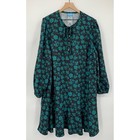 Draper James Dress Womens 2x Black Green Floral Garden Fall Lightweight New
