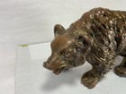 Gilt Bronze Brown Bear Figurine 5 1 2 In Walking Bear Sculpture Textured Fur