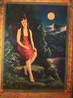 Indian Maiden Print -ingerle- Princess Fawn -large 1930s Sample Calendar 33 X 16