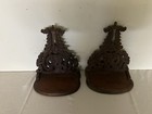 Carved Wall Sconce Shelf Mahogany Wood Hand Carved Florentine - Pair