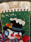 Vintage 15  Felt Completed Christmas Stocking Bucilla Snowman   Friends  dad 