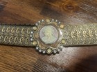 Antique Brass Victorian Inspired Cameo Buckle Stretch Belt Women   s Size Small